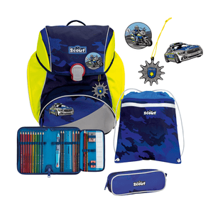 Cartable d'école enfant Alpha Blue Police