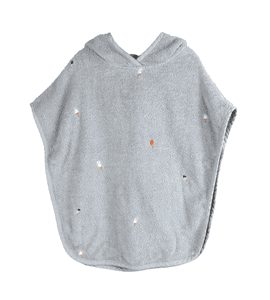 Badeponcho mit Stickmuster Pearl Blue