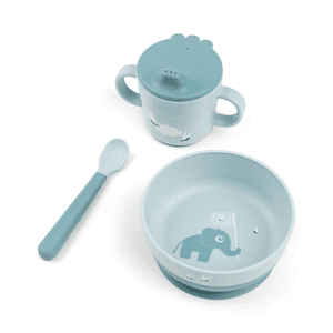 Geschirr Set first meal Happy clouds, blau