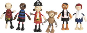 Figurines pliables pirates bois