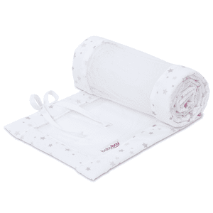 sand babybay® nest mesh piqué geschikt voor Boxspring XXL model white star mix /berry