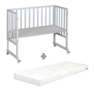 Stuben- und Beistellbett safe asleep 3 in 1 taupe + Matratze