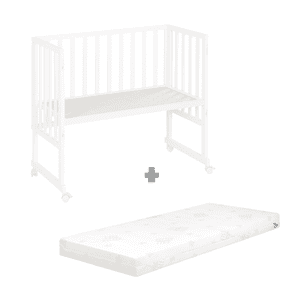 Lettino co-sleeping con sponda di protezione safe asleep® 3 in 1, con materasso, bianco