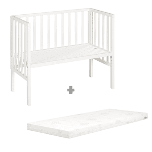 Beistellbett safe asleep 2 in 1 weiß + Matratze