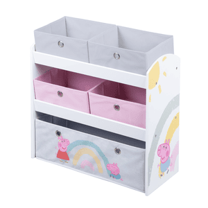 Estantería de juegos Peppa Pig con 5 cajas de tela