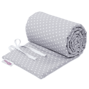 Cotton gniazdo ® organic pasujące do modelu Boxspring XXL jasnoszare gwiazdki białe