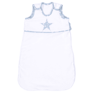 babybay Cotton Slaapzak bio , witte applicatie ster azuurblauw sterren wit