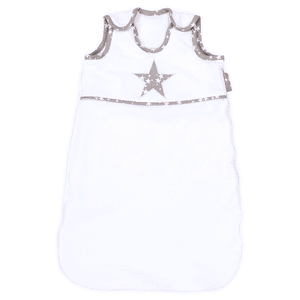 babybay Cotton Slaapzak bio , witte applicatie ster taupe sterren wit