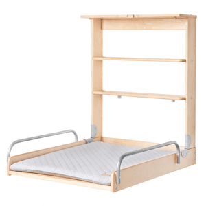Wandwickelregal natur + Wickelauflage  Style grau