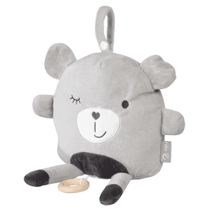 Peluche con caja música Lil Cuties para colgar LaLeLu gris plata