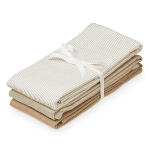 Cam Cam® COPENHAGEN Langes enfant mélange Classic Stripes Camel, Latte, Camel lot de 3