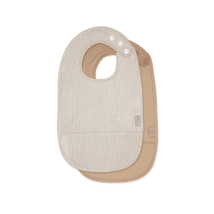 Cam Cam® COPENHAGEN Poly-Lätzchen mit Tasche 2er Pack Classic Stripes Camel