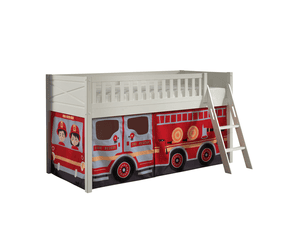 Lit mezzanine enfant SCOTT Fire Rescue blanc 90x200 cm