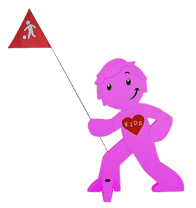 Street buddy Varningsfigur för ökad barnsäkerhet - magenta