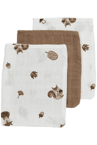 Žínky 3-pack Muslin Forest Animals Toffee