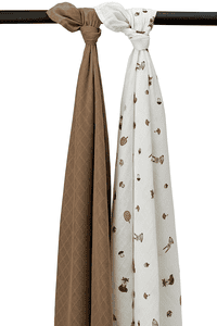 Swaddle 2 Pack Muslin Forest Animals - Toffee - 120 x 120 cm