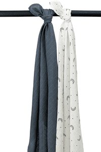 Swaddle 2 Pack Muslin Moon - Indigo - 120 x 120 cm