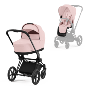 Kombikinderwagen New Priam Priam Matt Black Peach Pink
