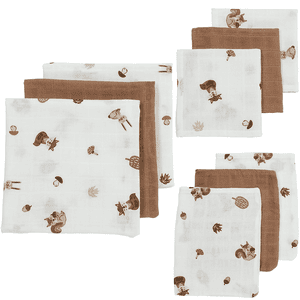 Startsett 9-pakning Muslin Forest Animals - Toffee