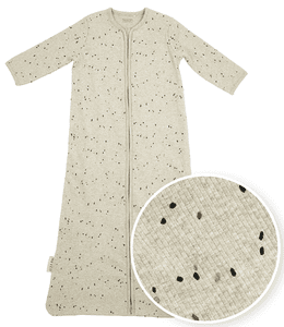 Babyslaapzak met mouwen Rib Mini Spot - Sand Melange