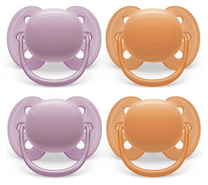 Philips  Sut ultra soft SCF091/33 6-18 måneder gul/lilla 4 stk.