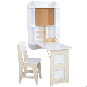 Arches Freischwebender Wandtisch und Stuhl, weiß