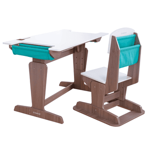 Verstellbarer Schreibtisch mit Stuhl "Grow Together“, aschgrau