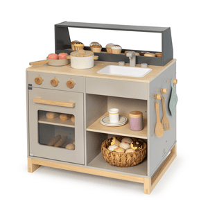 Cocina de juguete y tienda Prunus  gris /nature madera