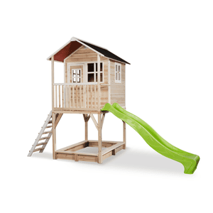 EXIT Maison cabane de jardin enfant toboggan Loft 700 bois naturel