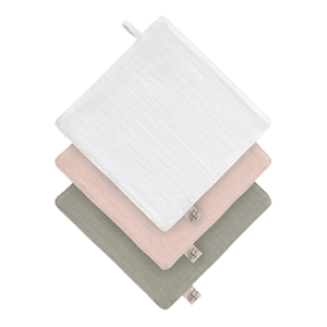 Débarbouillette enfant milky powder pink olive lot de 3