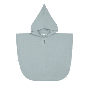 Poncho da bagno per bambini in mussola blu chiaro