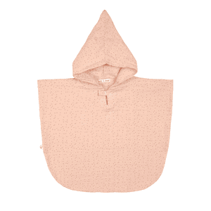 peach Kinderbadponcho Muslin Dots rose