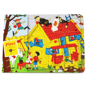 Houten knijperpuzzel Pippi, 12 stukjes