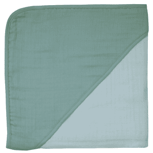 Mušelínová osuška s kapucí v barvě mint ice blue