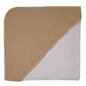 Muslin badhandduk med huva limestone-brown