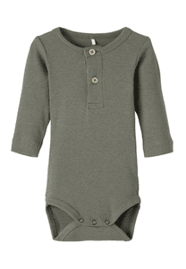 Långärmad body Nbmkab Dusty Olive Melange
