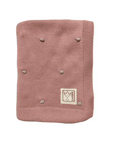 Coperta per neonati KNOTS bio cotton rose/knots cream