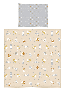Ropa de cama reversible fun in the forest pastel 80 x 80 cm