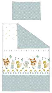 Ropa de cama reversible Fun in the forest pastel 100 x 135 cm