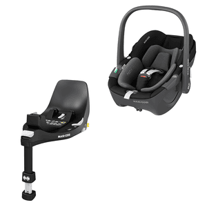 Set Ovetto Pebble 360 Essential Black con base isofix FamilyFix 360