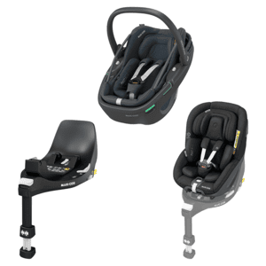 Set Babyschale Coral 360 Essential Graphite plus Kindersitz Pearl 360 Authentic Black plus Basisstation FamilyFix 360