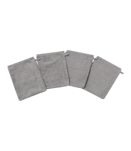 Gants de toilette enfant vasklude gris lot de 4