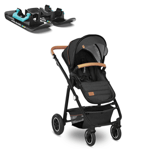 Poussette trio combinée 3en1 Amber Grey Graphite skis Wheelblades