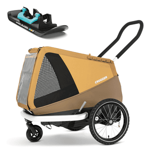 Rimorchio per biciclette per cani Dog Enna Sundown yellow, incl. Sci