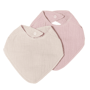 Musselin Lätzchen-Set Altrosa & Beige