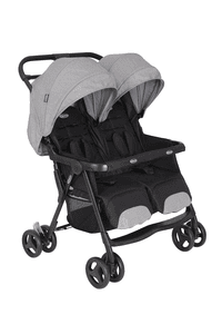 Broer en zus kinderwagen Duo rider Steeple Gray