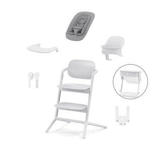 Pack chaise haute enfant Lemo 4en1 All White tour d'apprentissage