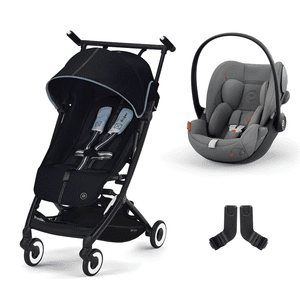 Passeggino leggero Libelle 2 Ocean Blue con ovetto Cloud G i-Size Lava Grey e adattatori