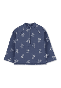 Camicia da bagno a maniche lunghe palme blu