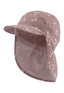 Schirmmütze mit Nackenschutz Blüten mattrosa